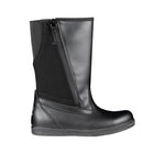 Black EZ boot with a zipper on a white background