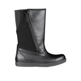 Black EZ boot with a zipper on a white background