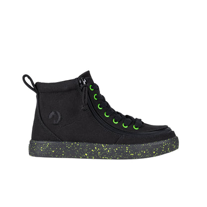 FINAL SALE - Black/Green Speckle BILLY Classic Lace High Tops