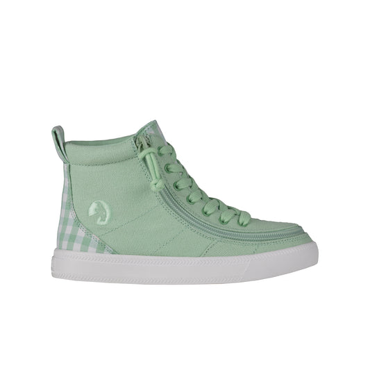 FINAL SALE - Green Gingham BILLY Classic Lace High Tops
