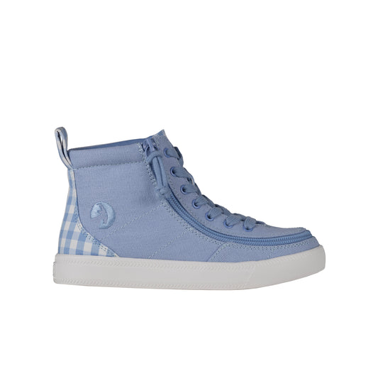 FINAL SALE - Blue Gingham BILLY Classic Lace High Tops