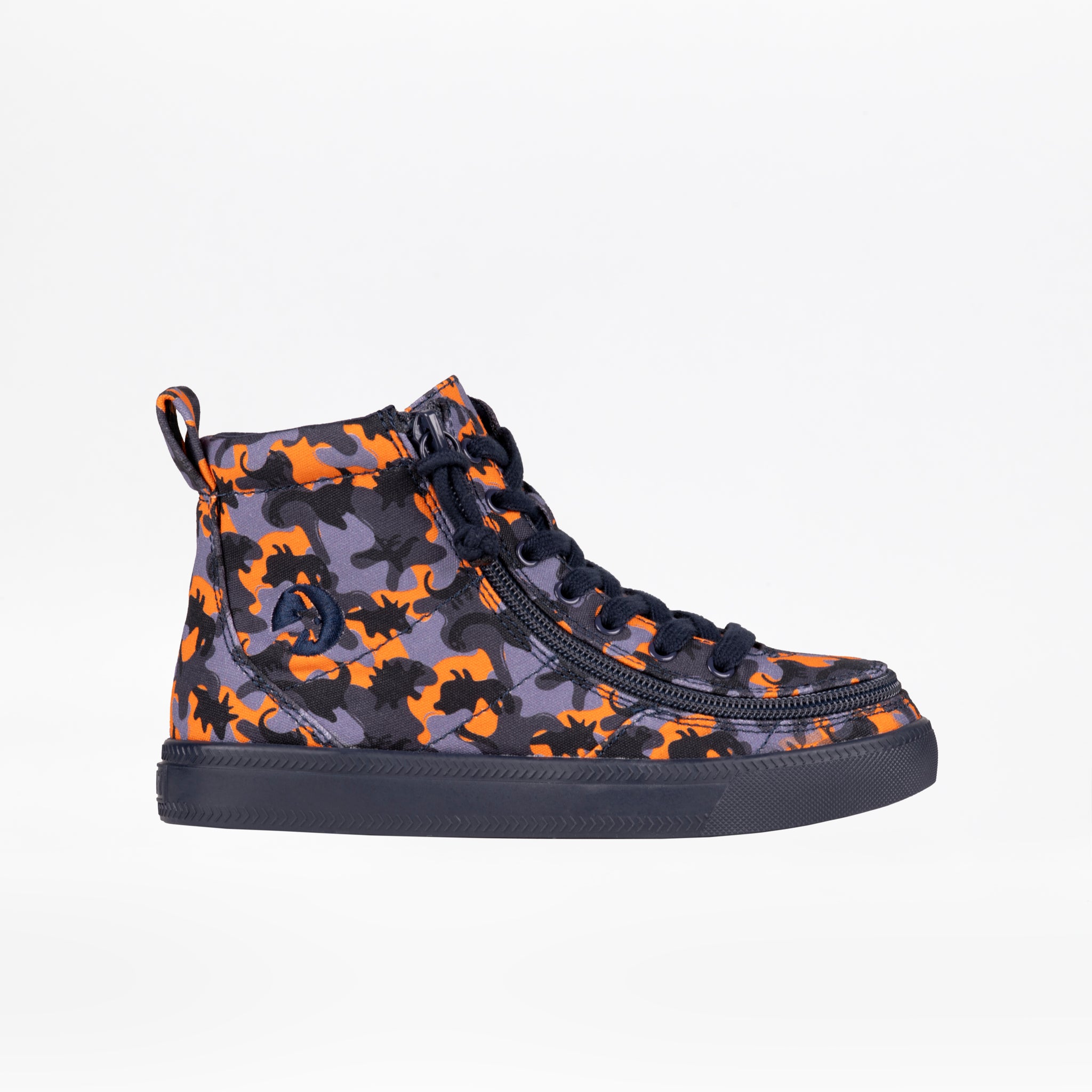 side view of Orange Dino BILLY Classic Lace High Tops