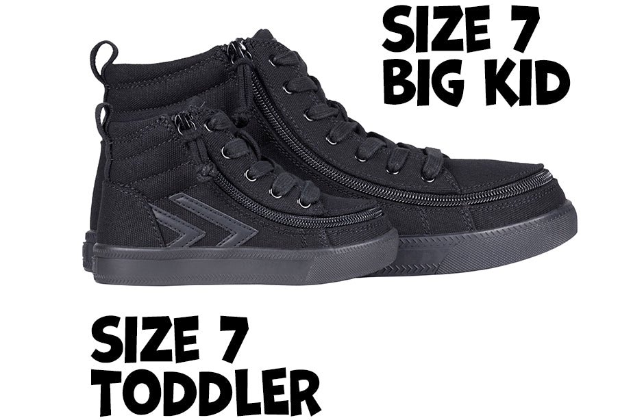 Billy Footwear Kids CS Sneaker High (Little Kid/Big Kid) Kid's Shoes Black to The Floor : 1 Little Kid M