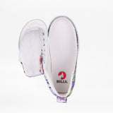 The SALE - Lilia's Eye Candy BILLY Classic D|R II High by BILLY Footwear is a vibrant sneaker with a side zipper for wide, easy access—AFO-friendly and featuring a red unicorn-head BILLY logo on the insole.