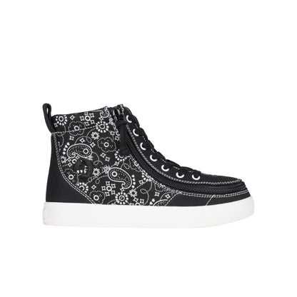 FINAL SALE - Black Paisley BILLY Classic Lace High Tops