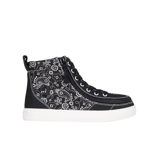 FINAL SALE - Black Paisley BILLY Classic Lace High Tops