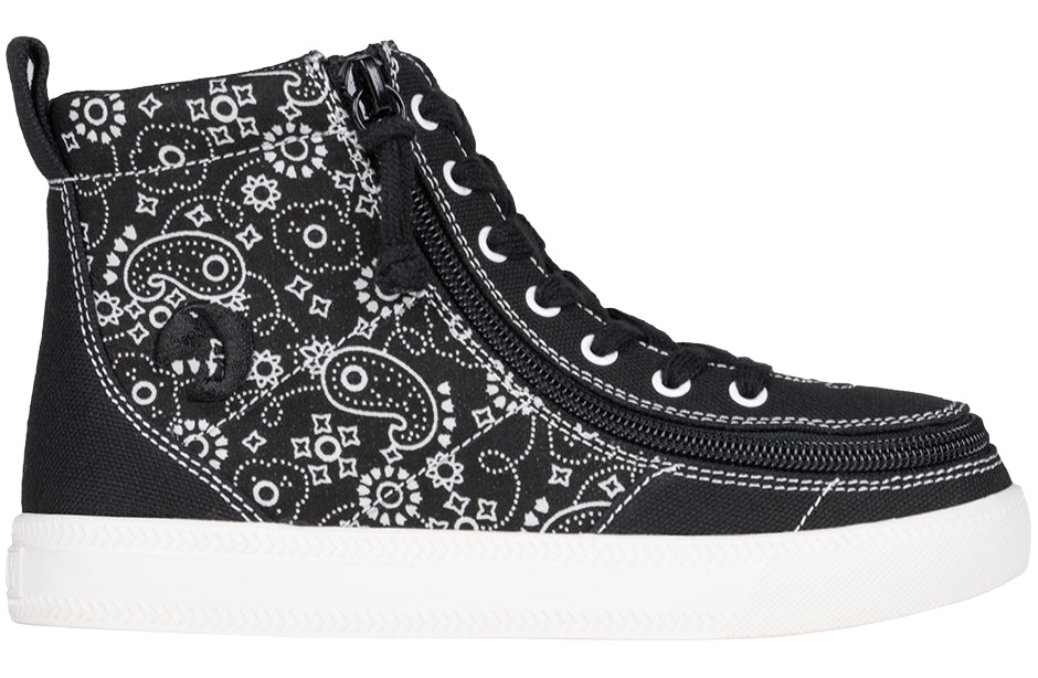 SALE - Black Paisley BILLY Classic Lace High Tops