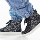 FINAL SALE - Black Paisley BILLY Classic Lace High Tops