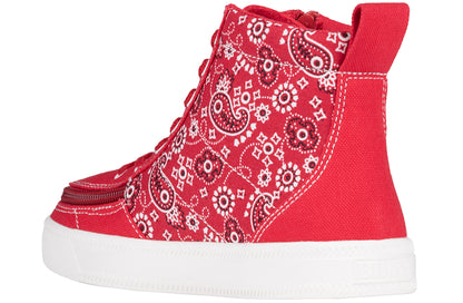 SALE - Red Paisley BILLY Classic Lace High Tops