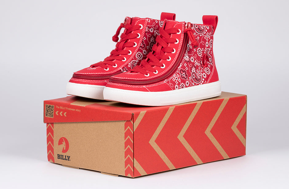 Red Paisley BILLY Classic Lace High Tops