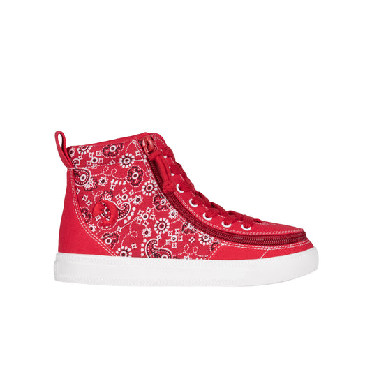 FINAL SALE - Red Paisley BILLY Classic Lace High Tops