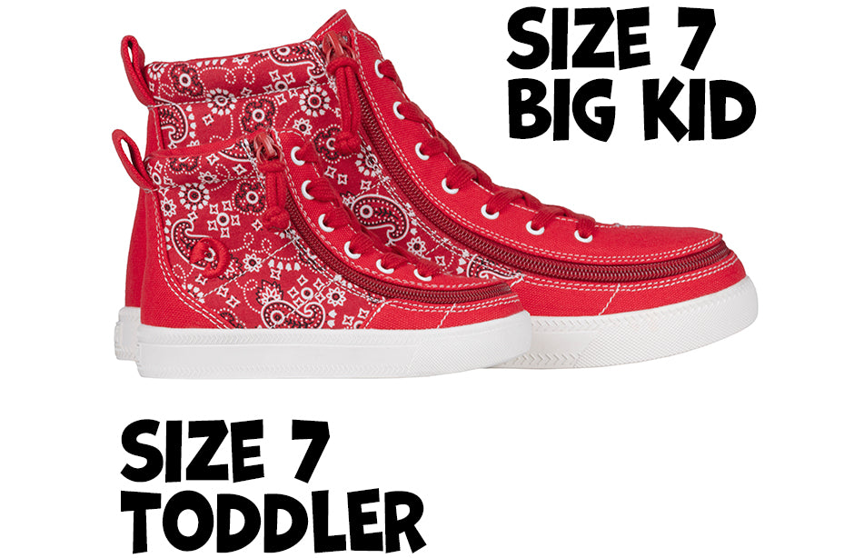 SALE - Red Paisley BILLY Classic Lace High Tops