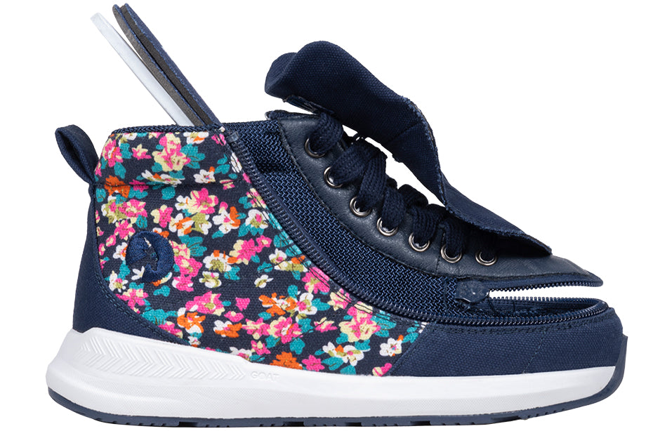 Navy Floral BILLY Goat Classic High Top AFO Friendly Shoes BILLY Footwear