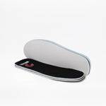A pair of orthotic insoles from BILLY Footwear, designed for the Black Glitz BILLY CS High, with a black upper surface, logo detail, and white bottom—one flat and one upright—shown on a white background.