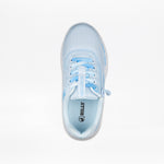 The SALE - Sky Blue BILLY Sport Inclusion by BILLY Footwear is a kids’ athletic zipper shoe with mesh fabric, blue and white accents, "INCLUSION" on the tongue, and the Billy logo on the insole for easy access and style.