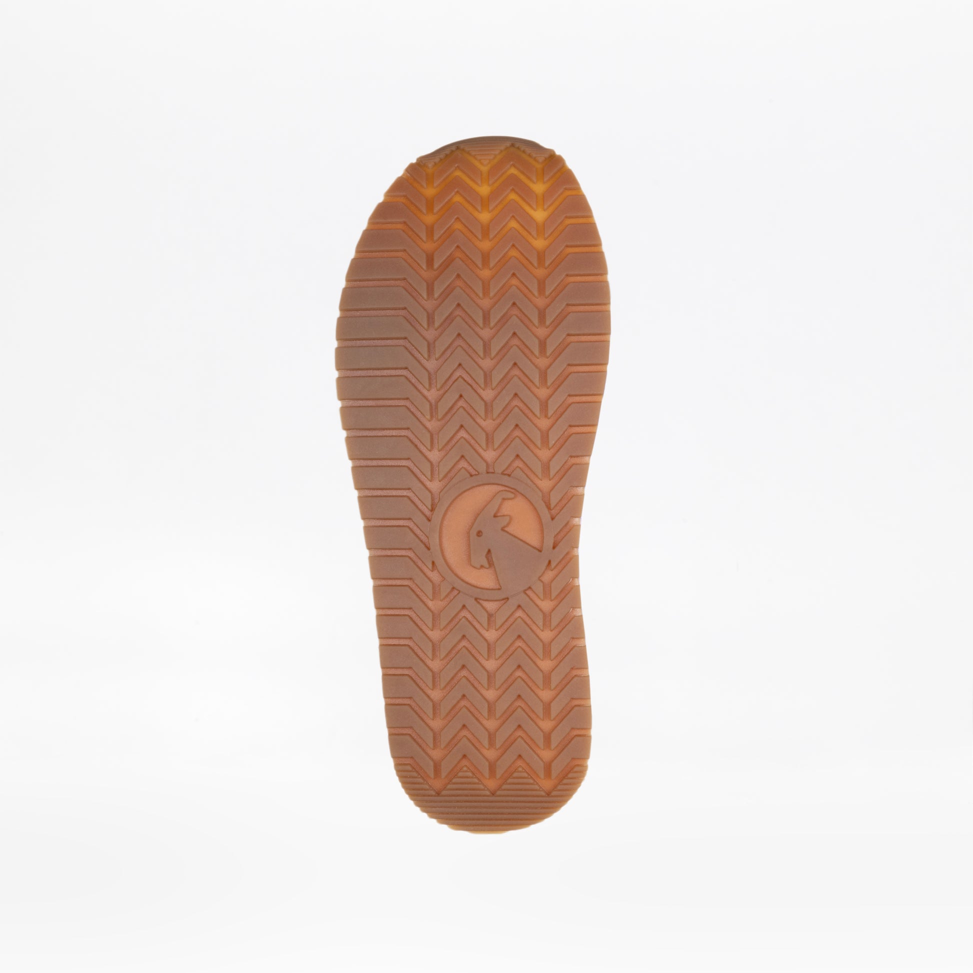 The Black BILLY Retro Jogger by BILLY Footwear features a brown textured rubber sole with a herringbone tread and circular logo, shown against a white background.