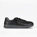 Black leather sneaker on a white background
