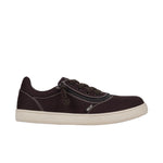 Brown sneaker with white sole on a white background