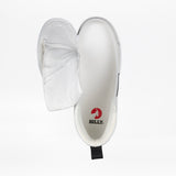 The Women's White/Black BILLY CS High by BILLY Footwear is a step-in sneaker with an unzipped upper showing the red Billy logo inside. Designed for easy wear, it's available in wide width options.