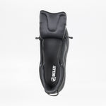Top view of the Men's Black/Black/Gum BILLY Sport Inclusion DZ1 from BILLY Footwear, showing double zippers unzipped to reveal the interior and brand logo, all set against a white background.