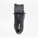Top view of the Men's Black/Black/Gum BILLY Sport Inclusion DZ1 from BILLY Footwear, showing double zippers unzipped to reveal the interior and brand logo, all set against a white background.