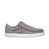 Grey sneaker with a zipper on a white background