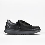 Black leather sneaker on a white background
