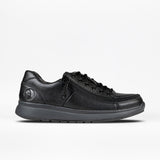 Black leather sneaker on a white background
