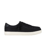 Black sneaker with a zipper on a white background