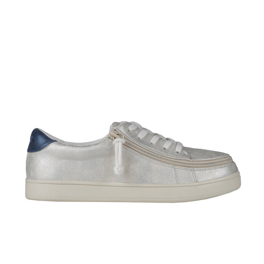FINAL SALE - Women's White (Navy Mustache) BILLY Sneakers