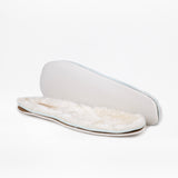 The Women's Chestnut BILLY Cozy Slipper by BILLY Footwear features soft, plush insoles and a smooth underside, shown on a plain white background.