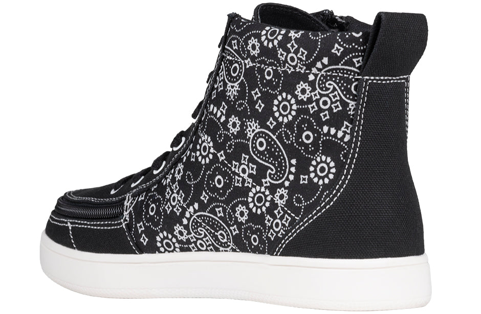 SALE - Women's Black Paisley BILLY Sneaker Classic High Tops