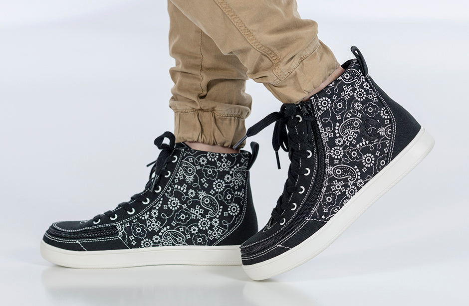 SALE - Women's Black Paisley BILLY Sneaker Classic High Tops