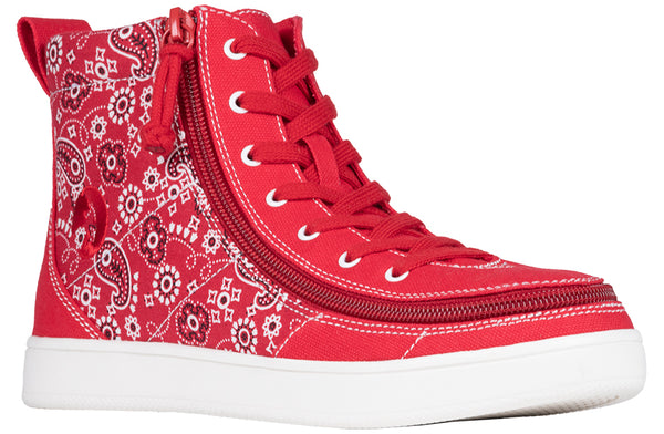 SALE - Women's Red Paisley BILLY Sneaker Classic High Tops