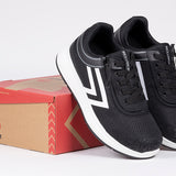 FINAL SALE - Women's Black/White BILLY Comfort Inclusion Athletic Sneakers (Extra-Wide Only)