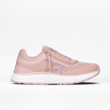 A FINAL SALE - Women's Pink/Exotic BILLY Sport Inclusion shoe by BILLY Footwear is shown in profile, featuring light pink mesh panels, a white sole, and a side zipper against a plain white background.