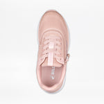 Top view of a single Women's Pink/Exotic BILLY Sport Inclusion sneaker by BILLY Footwear, featuring a mesh toe, matching laces, and a white sole, displayed on a plain white background.