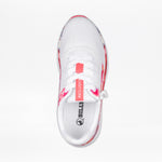 Top view of SALE - Women's Pink Marble BILLY Sport Inclusion sneakers by BILLY Footwear, showing a mesh upper, side zipper, red accents, and "INCLUSION" on the tongue with a gray BILLY logo on the insole for accessible style.