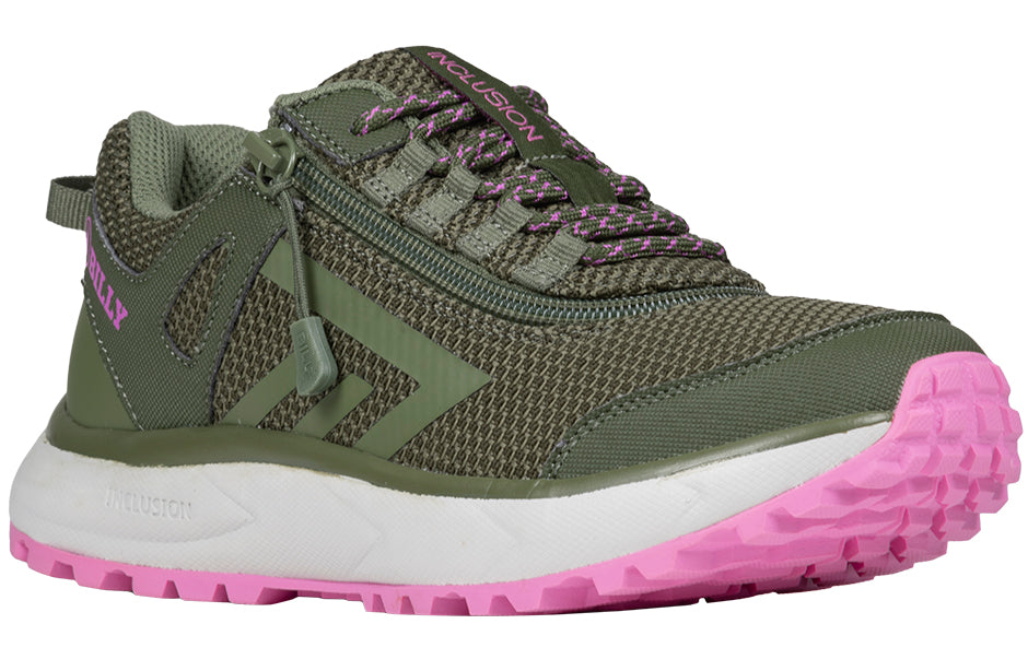 Women's Olive/Pink BILLY Inclusion Trail Sneakers