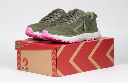 Women's Olive/Pink BILLY Inclusion Trail Sneakers