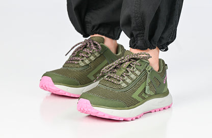 Women's Olive/Pink BILLY Inclusion Trail Sneakers