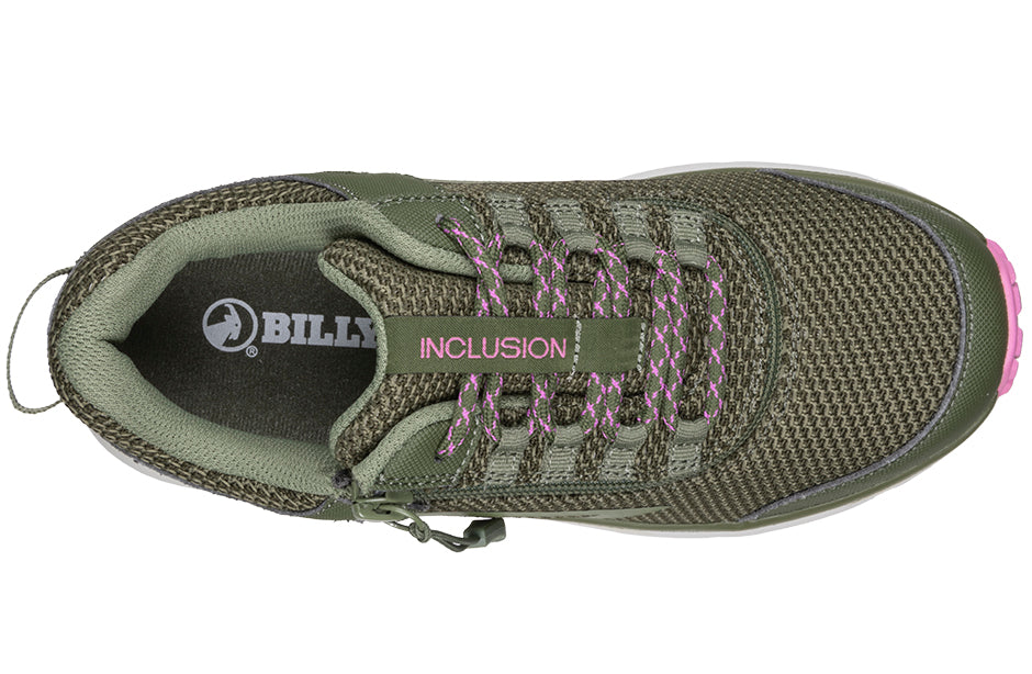 Women's Olive/Pink BILLY Inclusion Trail Sneakers