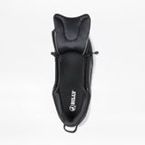 Top view of a Women's Black/White/Gum BILLY Sport Inclusion DZ1 sneaker by BILLY Footwear, with the upper unzipped to show the interior and insole logo. Designed for easy access, these women's athletic sneakers provide adaptive comfort.