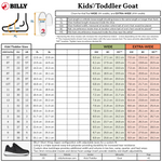 Kids'/Toddler BILLY Goat afo-friendly shoes sizing chart