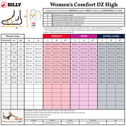 Women's White/Tan/Black BILLY Comfort DZ High