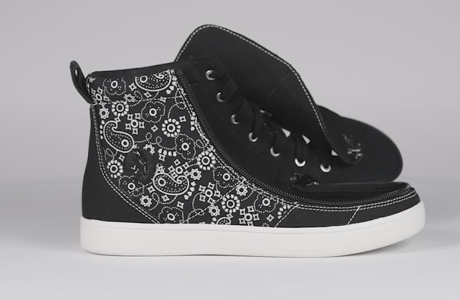 SALE - Women's Black Paisley BILLY Sneaker Classic High Tops