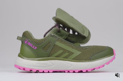 Women's Olive/Pink BILLY Inclusion Trail Sneakers