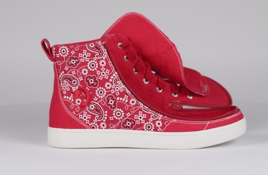 hav det sjovt Fjern Det Women's Red Paisley BILLY Sneaker Classic High Tops – BILLY Footwear