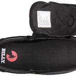 Kid's Black to the Floor Leather BILLY Classic Lace Lows, zipper shoes, like velcro, that are adaptive, accessible, inclusive and use universal design to accommodate an afo. BILLY Footwear is medium and wide width, M, D and EEE, are comfortable, and come in toddler, kids, mens, and womens sizing.