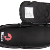 Kid's Black to the Floor Leather BILLY Classic Lace Lows, zipper shoes, like velcro, that are adaptive, accessible, inclusive and use universal design to accommodate an afo. BILLY Footwear is medium and wide width, M, D and EEE, are comfortable, and come in toddler, kids, mens, and womens sizing.